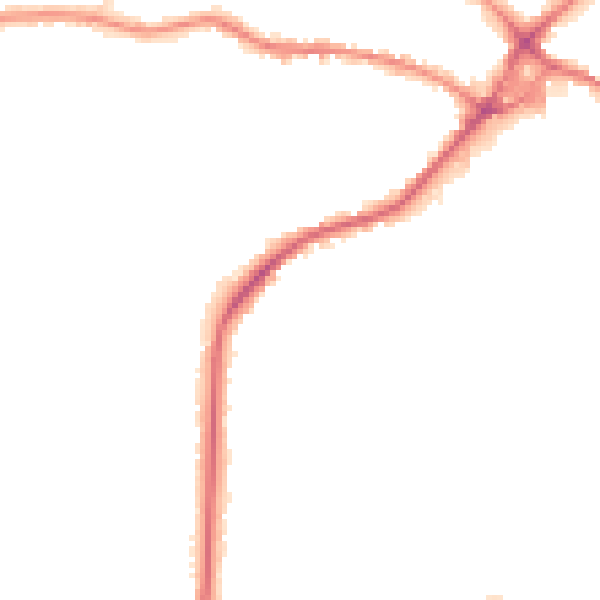 Night-time road noise heatmap for WF15 7DG