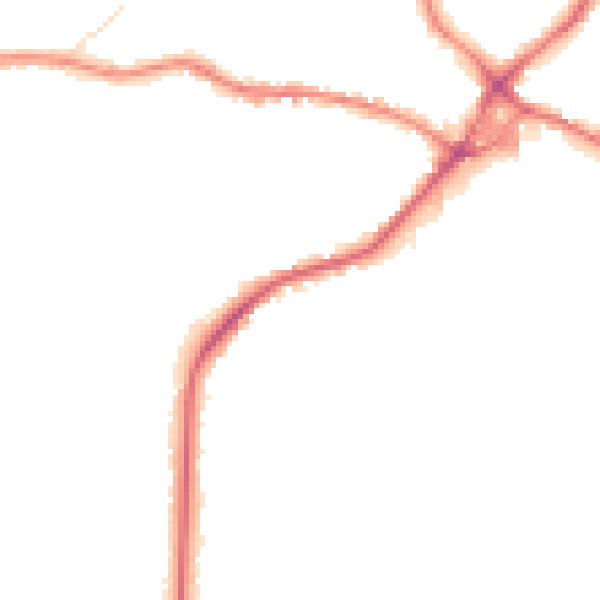 Night-time road noise heatmap for WF15 7DH