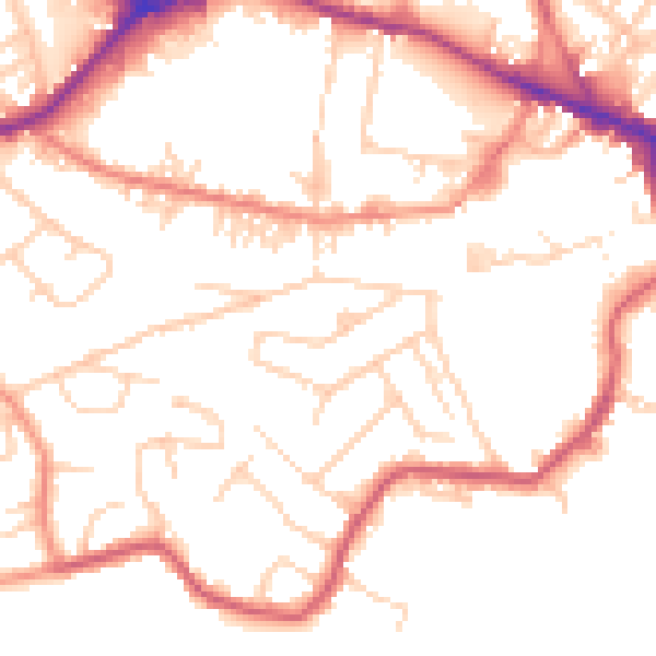 Daytime road noise heatmap for WF15 7EE