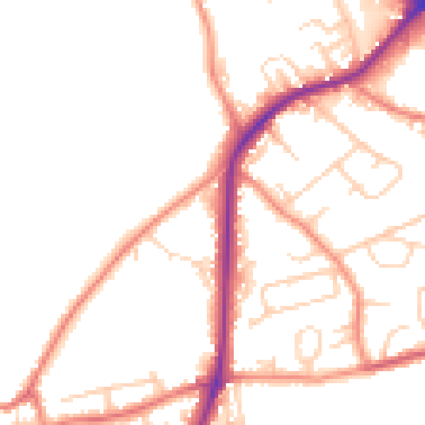 Daytime road noise heatmap for WF15 7FA