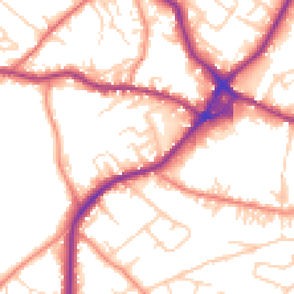 Daytime road noise heatmap for WF15 7HB