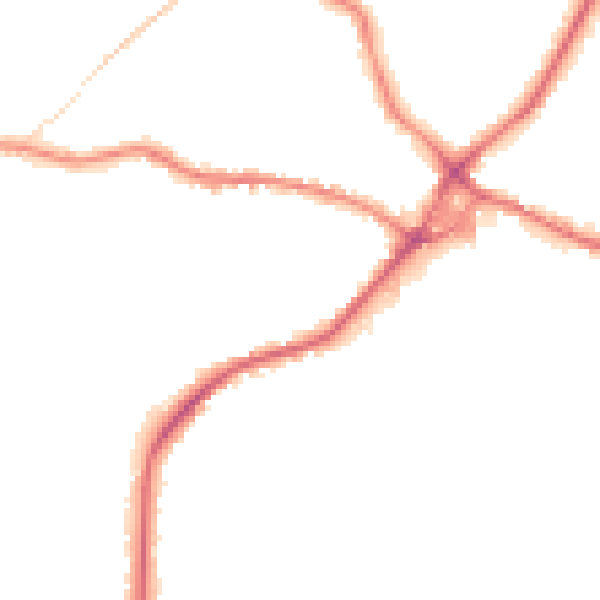 Night-time road noise heatmap for WF15 7HB