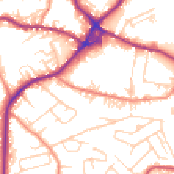 Daytime road noise heatmap for WF15 7HX