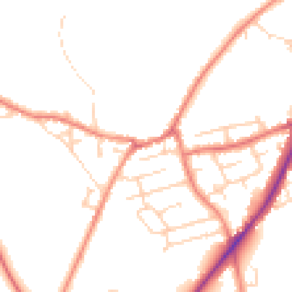 Daytime road noise heatmap for WF15 7LE