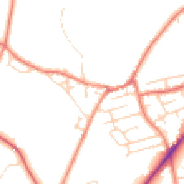 Daytime road noise heatmap for WF15 7LG