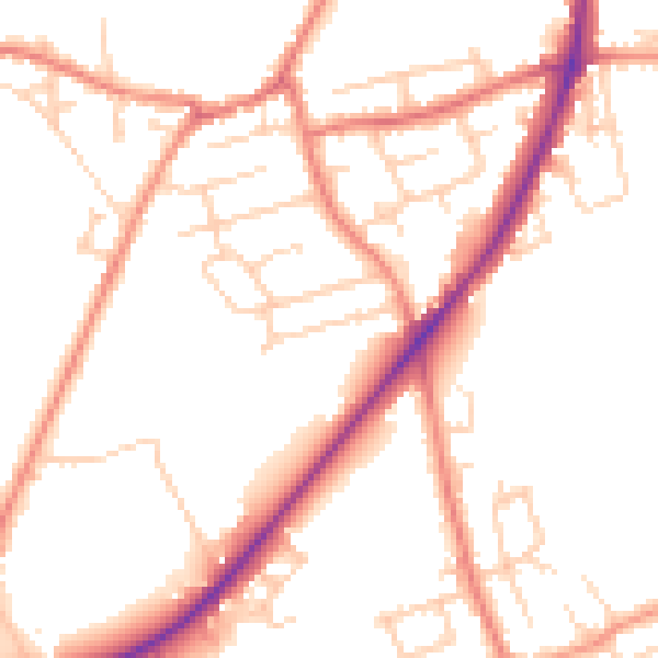 Daytime road noise heatmap for WF15 7PT