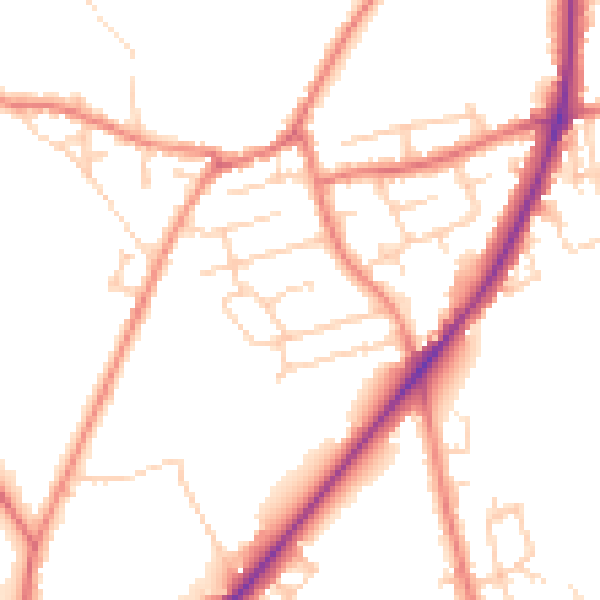 Daytime road noise heatmap for WF15 7QA