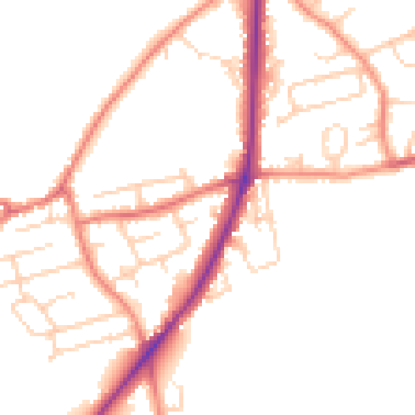 Daytime road noise heatmap for WF15 7RB