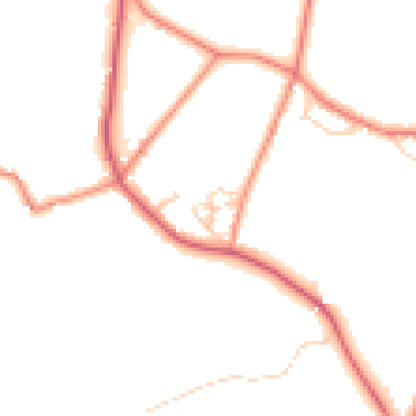 Daytime road noise heatmap for WF15 8AZ