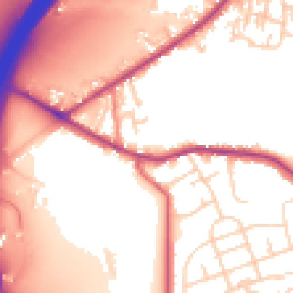 Daytime road noise heatmap for WF15 8BW