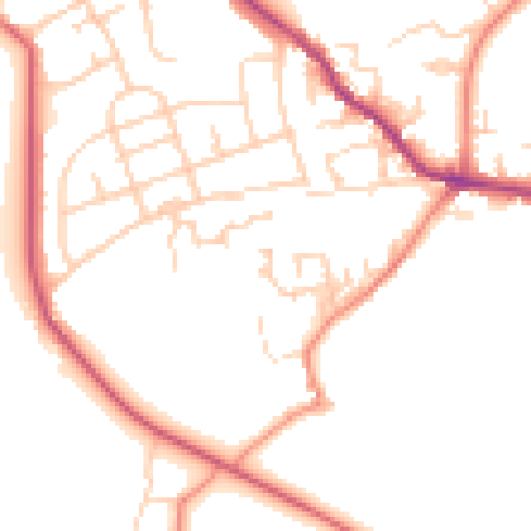 Daytime road noise heatmap for WF15 8DT