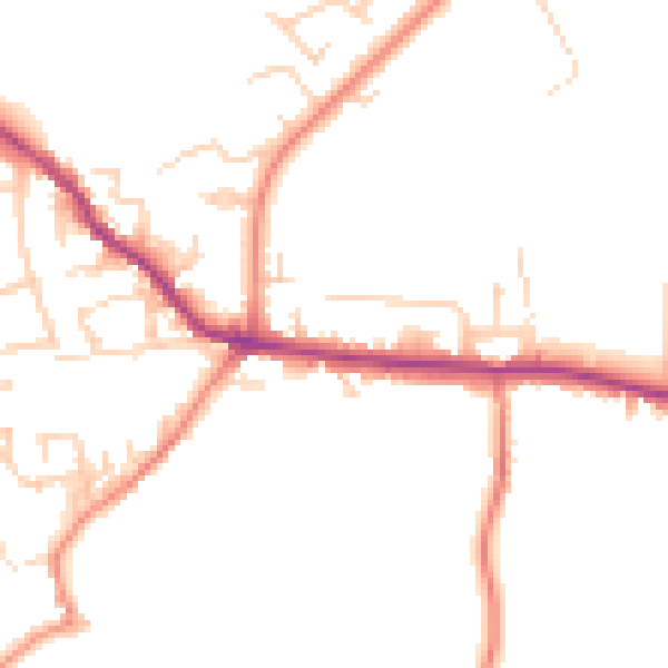 Daytime road noise heatmap for WF15 8DX