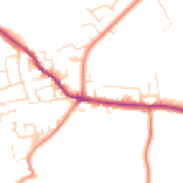 Daytime road noise heatmap for WF15 8DY