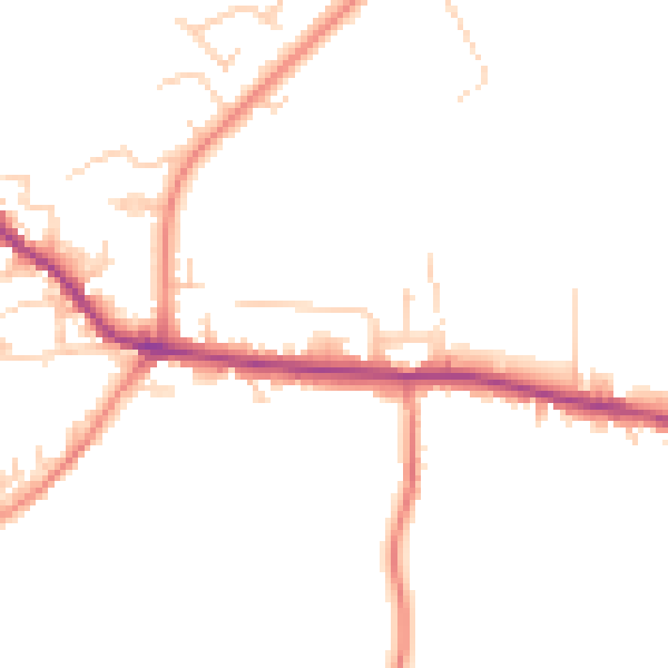 Daytime road noise heatmap for WF15 8DZ