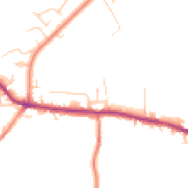 Daytime road noise heatmap for WF15 8EQ