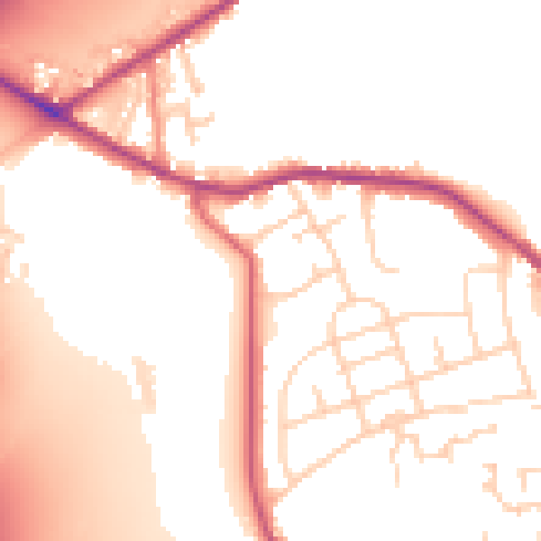 Daytime road noise heatmap for WF15 8FB