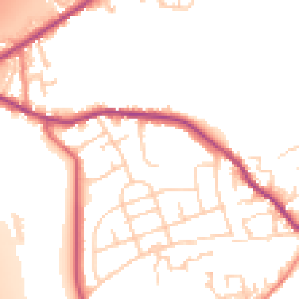 Daytime road noise heatmap for WF15 8HH