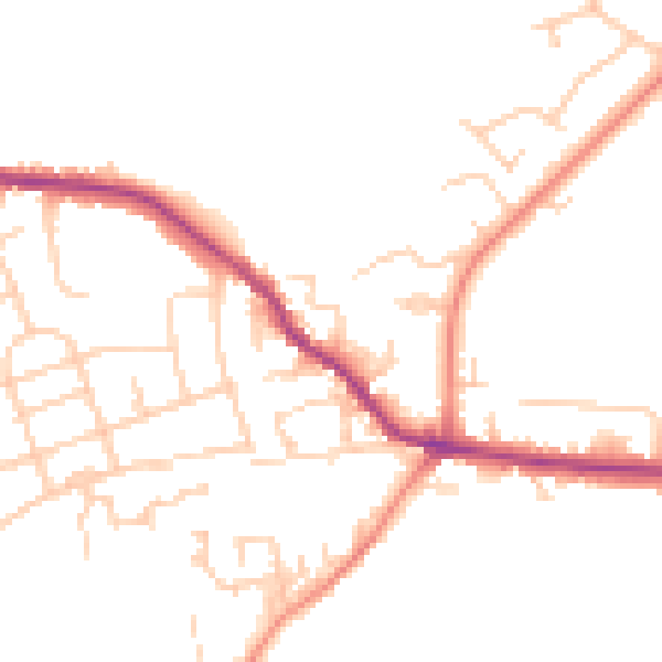 Daytime road noise heatmap for WF15 8HR
