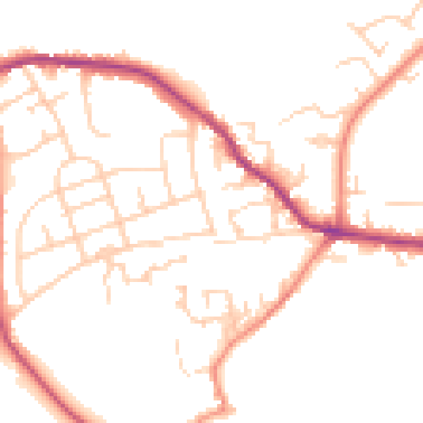 Daytime road noise heatmap for WF15 8JF