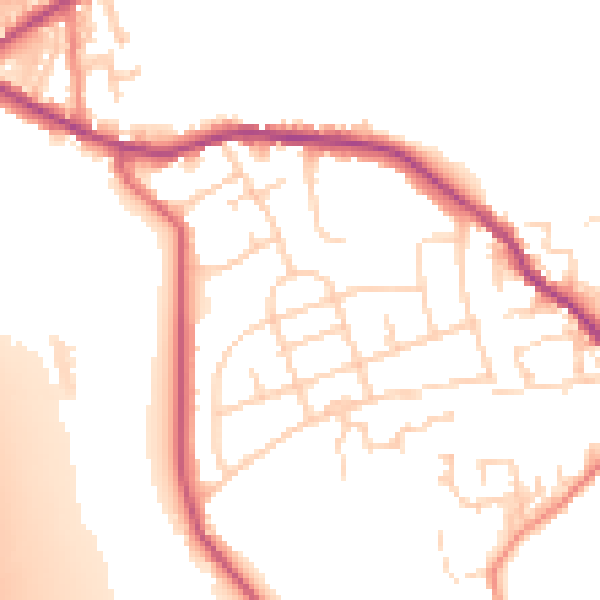 Daytime road noise heatmap for WF15 8LE