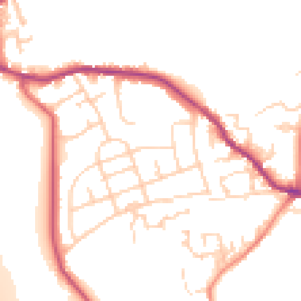 Daytime road noise heatmap for WF15 8LJ