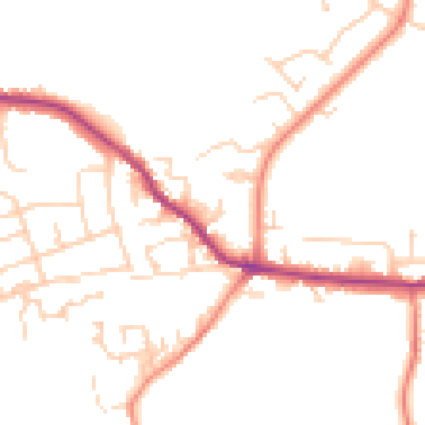 Daytime road noise heatmap for WF15 8LR