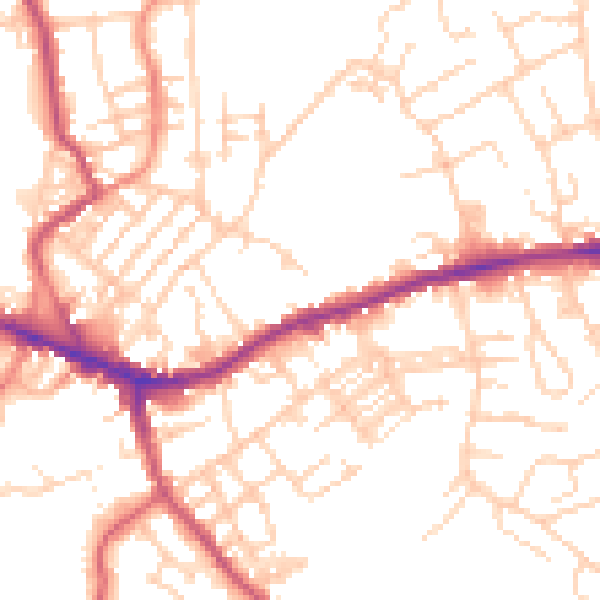 Daytime road noise heatmap for WF16 0AE