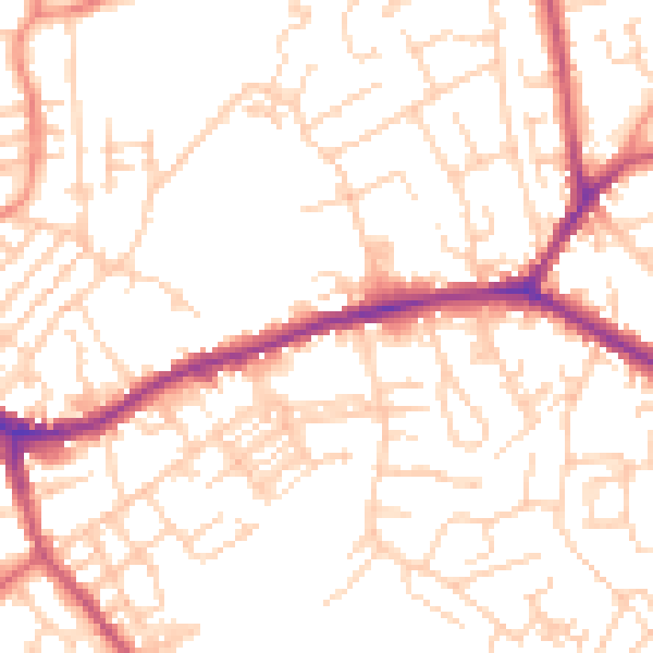 Daytime road noise heatmap for WF16 0AJ