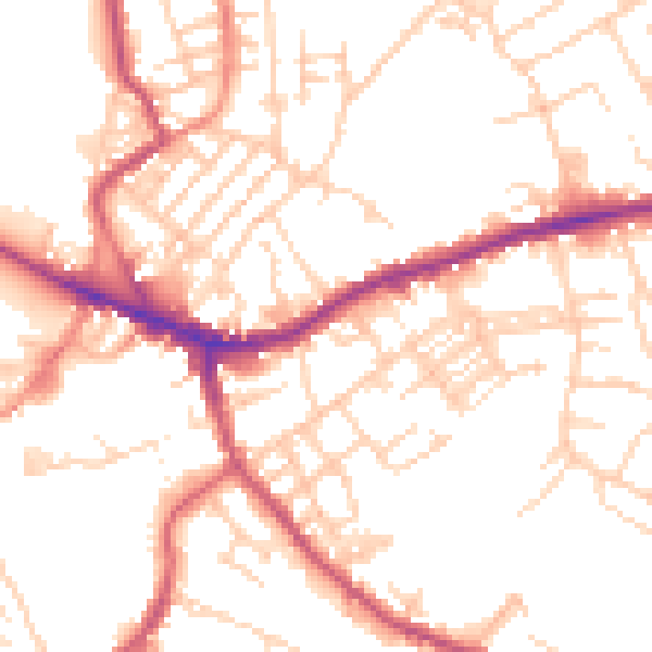 Daytime road noise heatmap for WF16 0AR