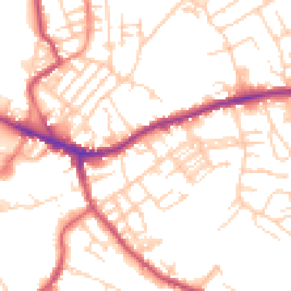 Daytime road noise heatmap for WF16 0AT