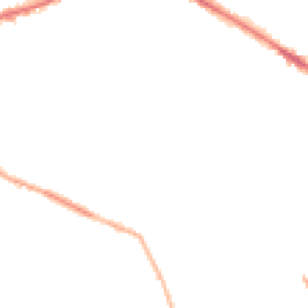 Night-time road noise heatmap for WF16 0BT