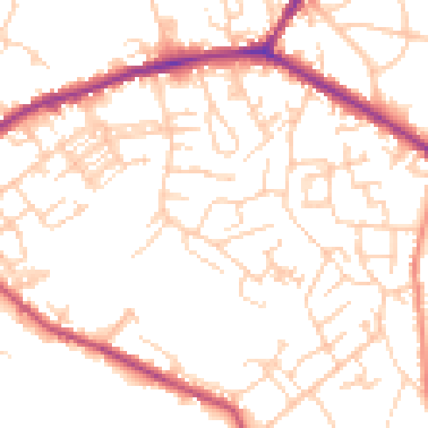 Daytime road noise heatmap for WF16 0DB