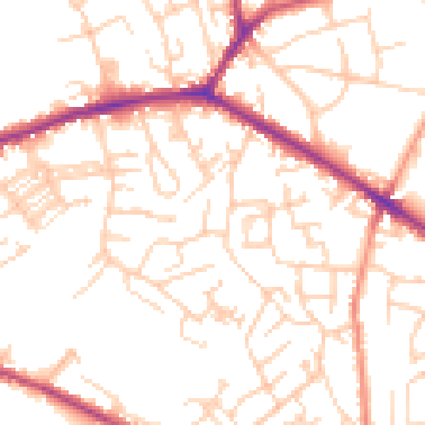 Daytime road noise heatmap for WF16 0DF