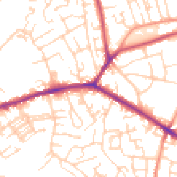 Daytime road noise heatmap for WF16 0DL