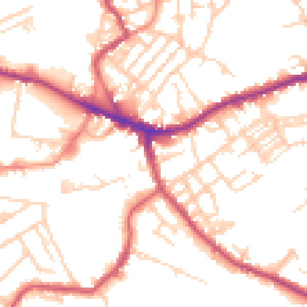 Daytime road noise heatmap for WF16 0FA