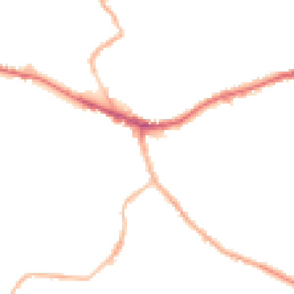 Night-time road noise heatmap for WF16 0FA
