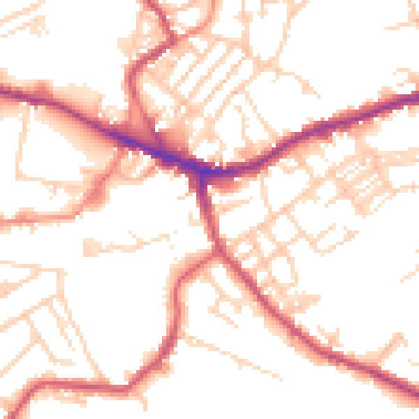 Daytime road noise heatmap for WF16 0JJ