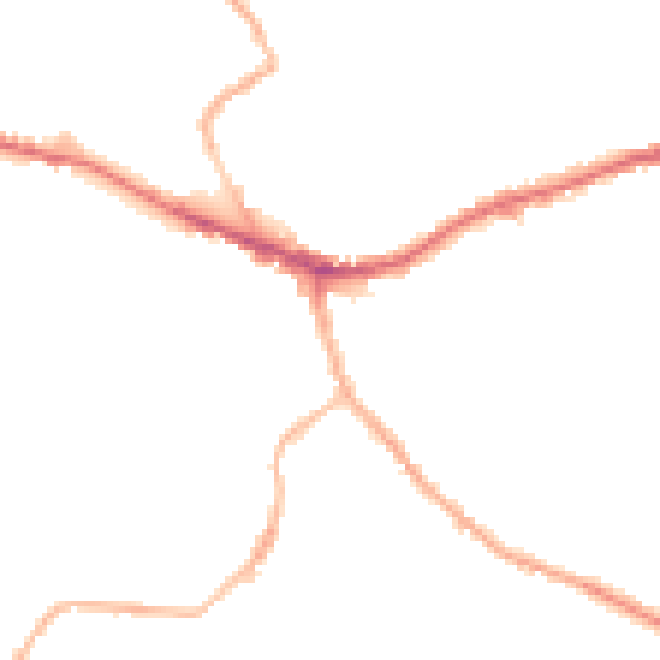 Night-time road noise heatmap for WF16 0JJ