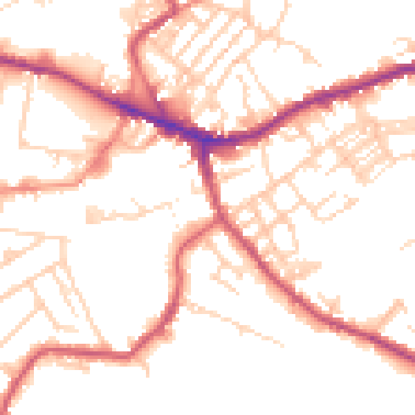 Daytime road noise heatmap for WF16 0JY