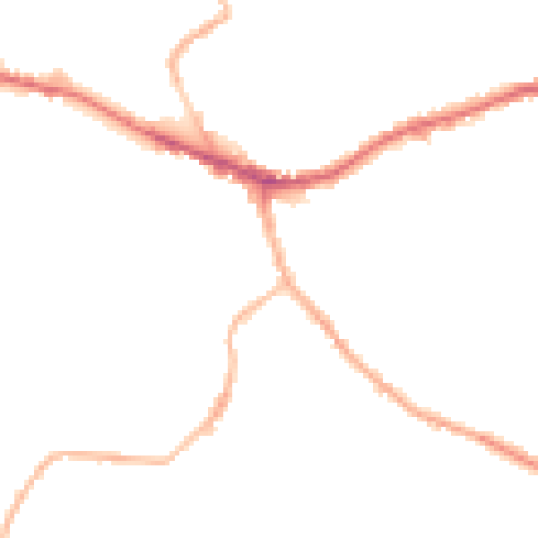 Night-time road noise heatmap for WF16 0JY