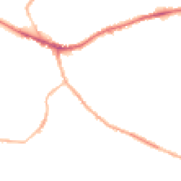 Night-time road noise heatmap for WF16 0LE