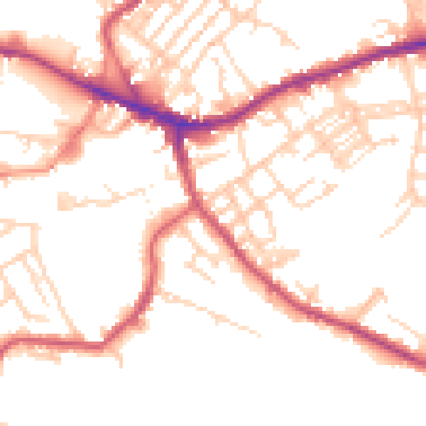 Daytime road noise heatmap for WF16 0LG