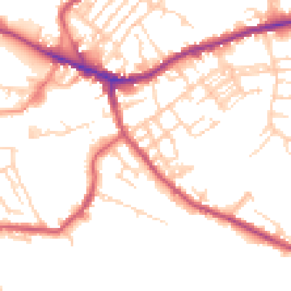 Daytime road noise heatmap for WF16 0LT