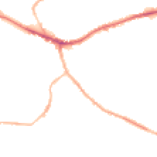 Night-time road noise heatmap for WF16 0LT