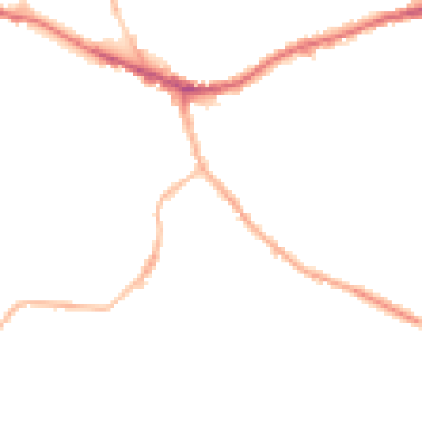 Night-time road noise heatmap for WF16 0NN