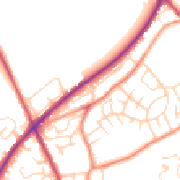 Daytime road noise heatmap for WF16 9AB