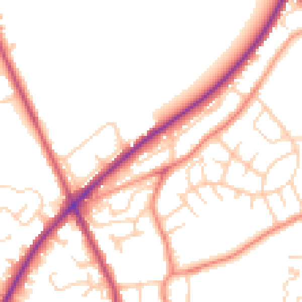 Daytime road noise heatmap for WF16 9AD