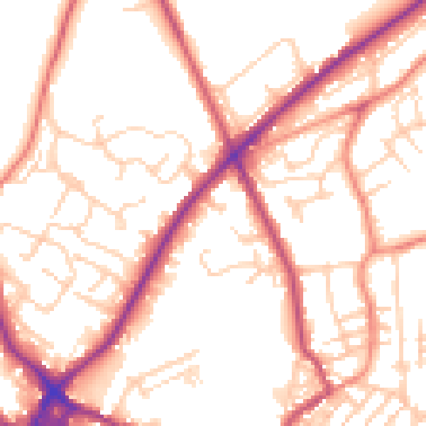 Daytime road noise heatmap for WF16 9BP