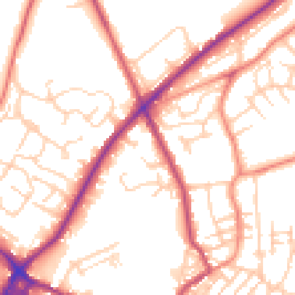 Daytime road noise heatmap for WF16 9DL