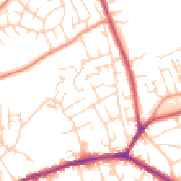 Daytime road noise heatmap for WF16 9LA